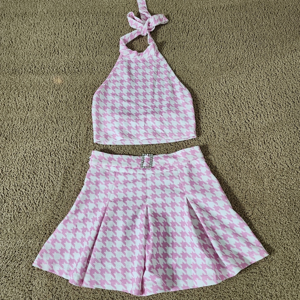 SHEIN 2-piece pink and white co-ord set